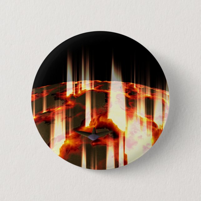 brennender Planet Button (Vorderseite)