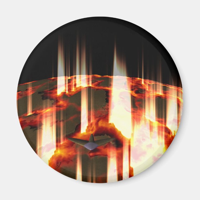 brennender Planet Magnet (Vorne)