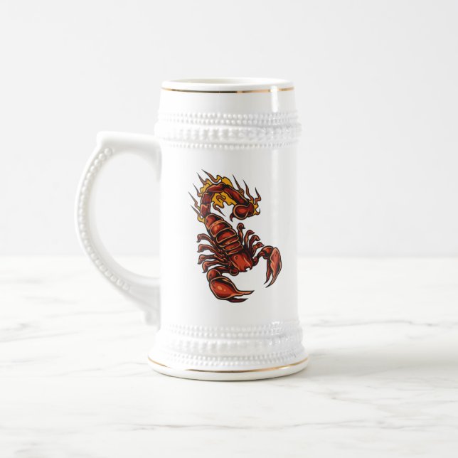 Brennender Skorpion Stein Bierglas (Links)