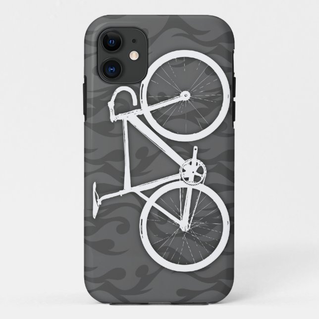 Brennendes Bahn-Fahrrad - Weiß auf Grau Case-Mate iPhone Hülle (Rückseite)