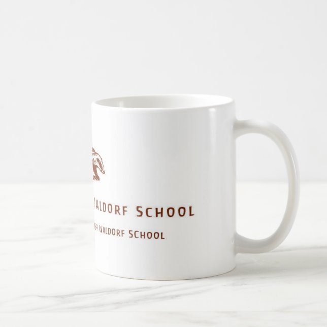 Brennendes Dachs Waldorf Schullogo Kaffeetasse (Rechts)