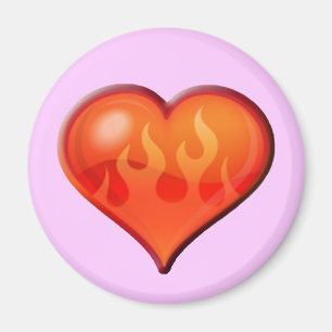 brennendes Flammenherz Magnet