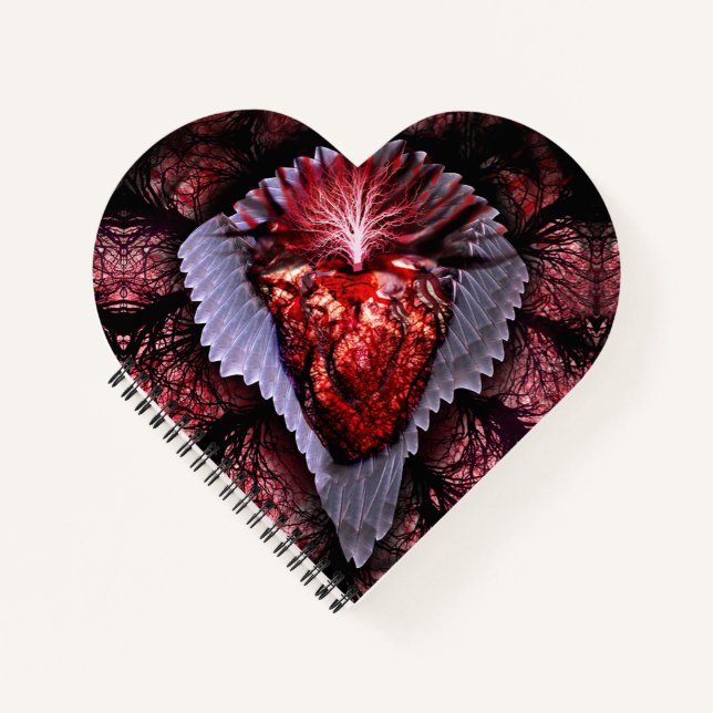 brennendes Herz Notizbuch (Vorderseite)