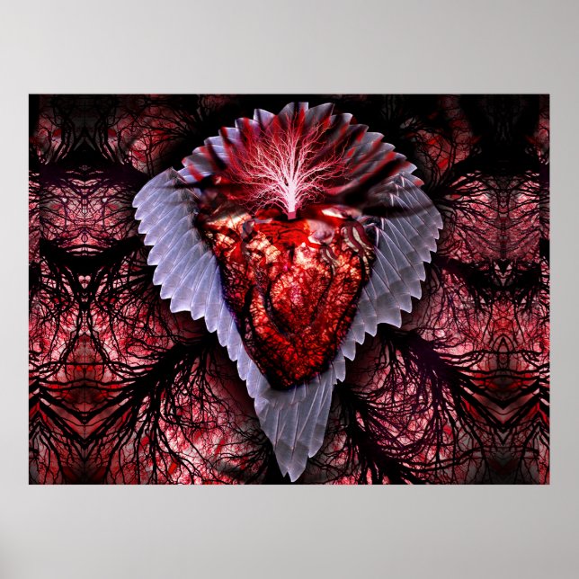 brennendes Herz Poster (Vorne)