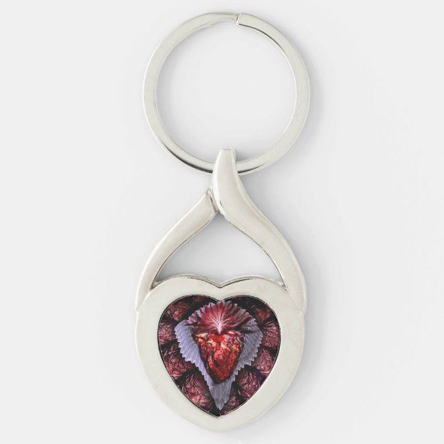 brennendes Herz Schlüsselanhänger (Vorderseite)