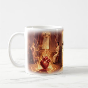 Brennendes Herz und Freiheitsposter Kaffeetasse