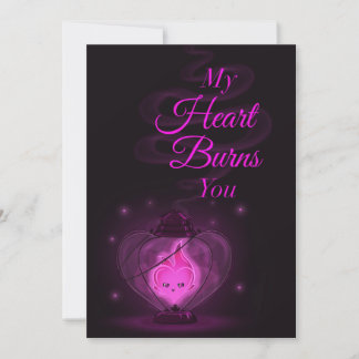 Brennendes Herz Valentinstag Feiertagskarte