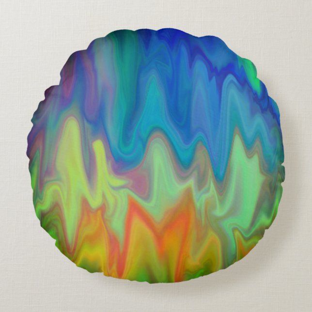 Brennfarben Rundes Kissen (Vorderseite)