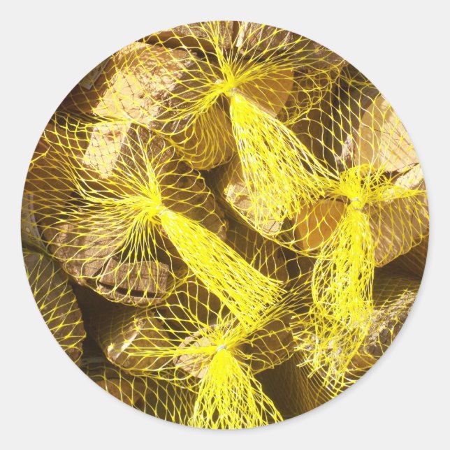 Brennholzbündel Runder Aufkleber (Vorderseite)