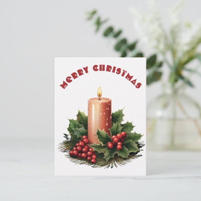 Brennkerze - Weihnachtskarte Feiertagskarte (Stehend Vorderseite)