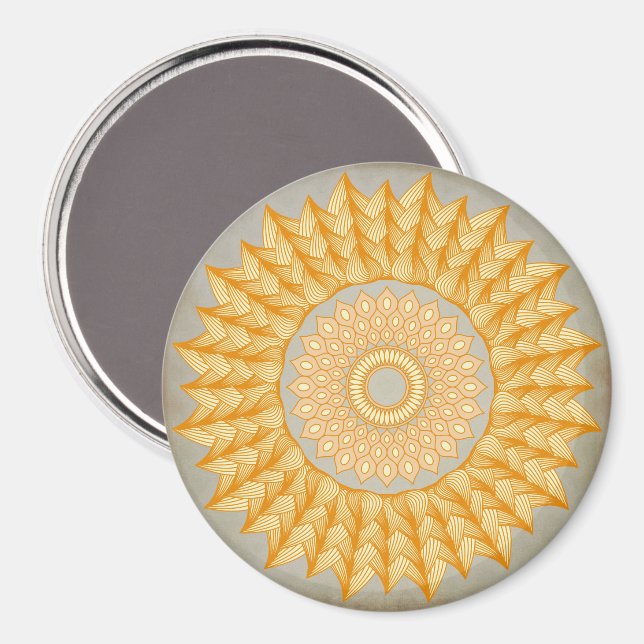 Brennring Mandala Magnet (Vorderseite/Rückseite)