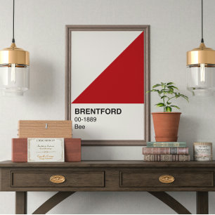 Brentford Bee Red and White - Vollbreite Poster