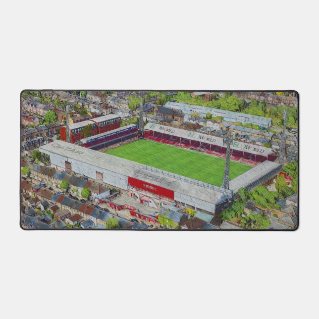 Brentford FC Griffin Park Stadium Aerial Art Schreibtischunterlage (Vorderseite)