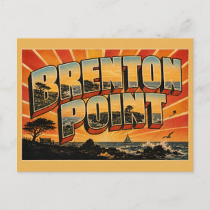 Brenton Point RI felsige Küste Ozean Klippen Kunst Postkarte