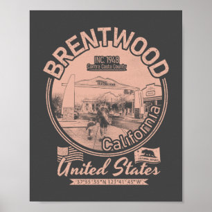 BRENTWOOD KALIFORNIA - STADT BRENTWOOD CA POSTER