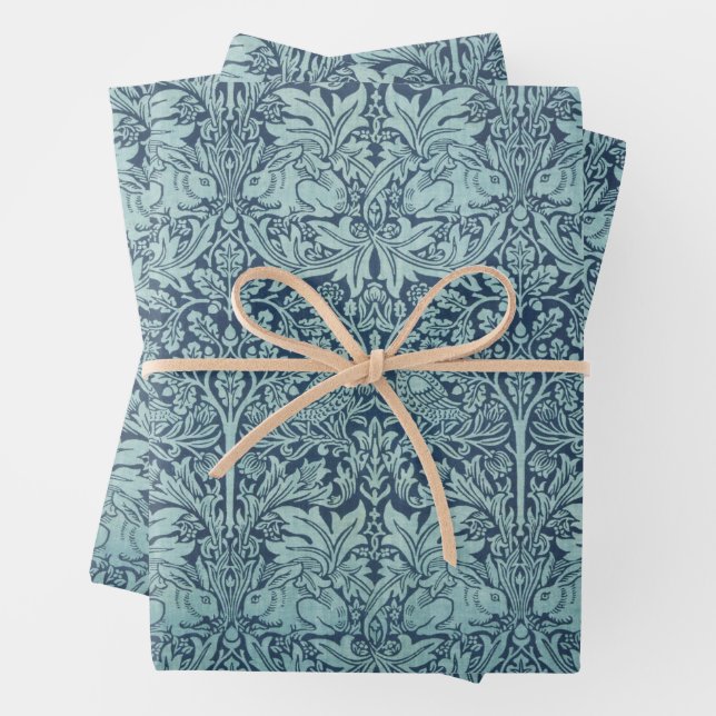 Brer Rabbit von William Morris Blue Textile Patter Geschenkpapier Set (Beispiel)