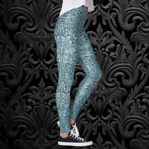 Brer Rabbit von William Morris Blue Textile Patter Leggings