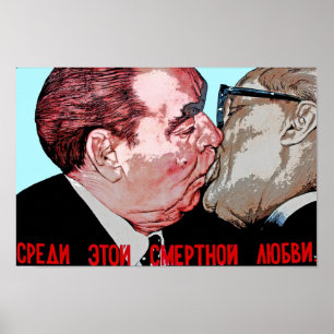 Breschnew & Honecker Kiss, East Side Gallery, Berl Poster