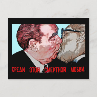 Breschnew & Honecker Kiss, East Side Gallery, Berl Postkarte