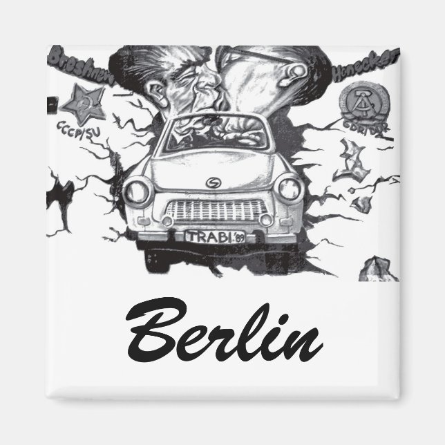 Breschnew & Honecker, Ostseite, Berliner Mauer Magnet (Vorne)