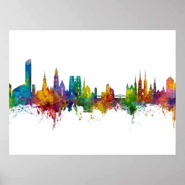 Breslau Polen Skyline Poster (Vorne)