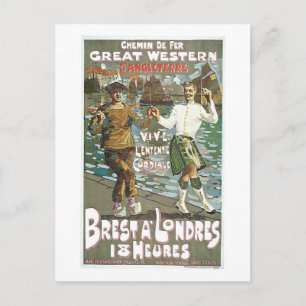 Brest á Londres 18 Stunden Postkarte