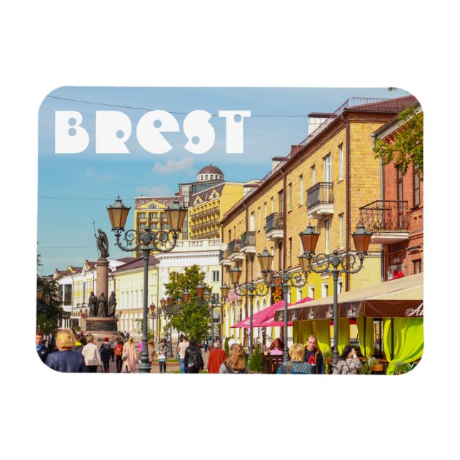Brest Belarus Cityscape Architecture Street Б р е  Magnet (Horizontal)