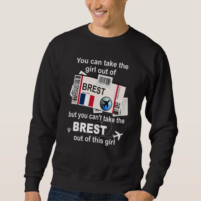 Brest Boarding Pass Brest Girl Brest Sweatshirt (Vorderseite)
