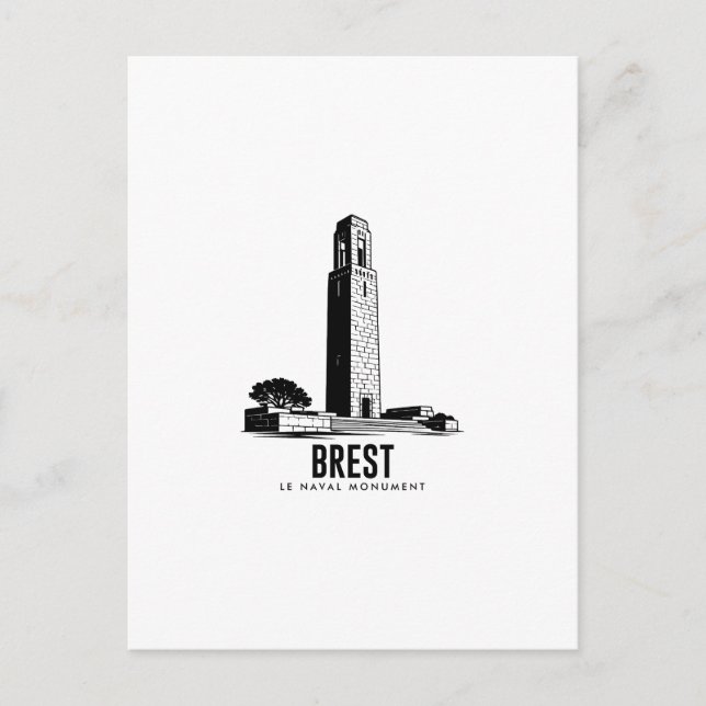 Brest  Monument Naval  Affiche Vintage Bretagne  D Postkarte (Vorderseite)