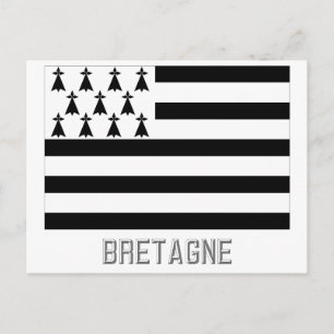Bretagne-Flagge mit Namen Postkarte