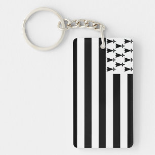 Bretagne (Gwenn-ha-du) Flagge Acrylischer Schlüss Schlüsselanhänger