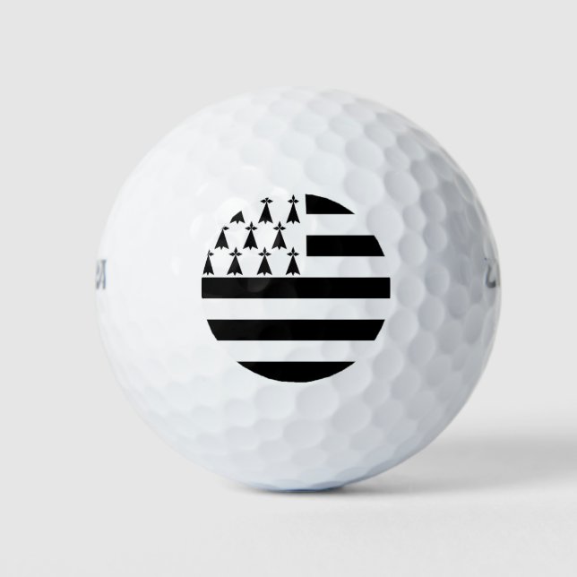 Bretagne (Gwenn-ha-du) Flagge Golf Balls Golfball (Vorderseite)