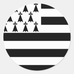 Bretagne (Gwenn-ha-du) Runder Aufkleber