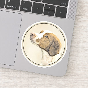 Bretagne Malerei - Niedliche Original Hunde Kunst Aufkleber