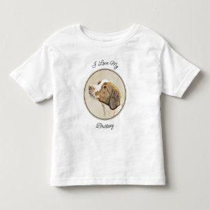 Bretagne Malerei - Niedliche Original Hunde Kunst Kleinkind T-shirt