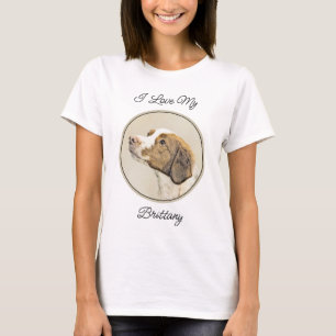 Bretagne Malerei - Niedliche Original Hunde Kunst T-Shirt
