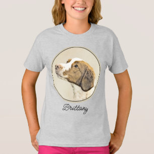 Bretagne Malerei - Niedlicher Original Dog Art T - T-Shirt