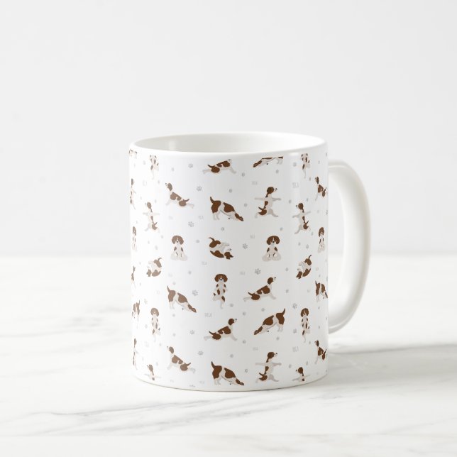 Bretagne Spaniel Dog Yoga Kaffeetasse (VorderseiteRechts)