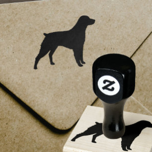 Bretagne Spaniel Hunde Silhouette Gummi Briefmarke Gummistempel