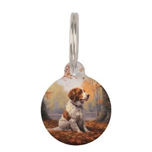 Bretagne Spaniel im Herbst Leaves Fall Inspiriert Haustiermarke