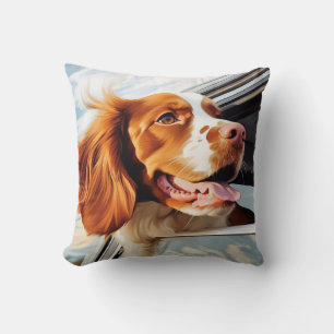 Bretagne spaniel in Car Window Kissen