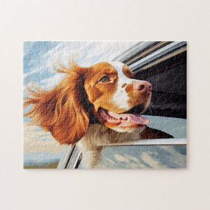 Bretagne spaniel in Car Window Puzzle