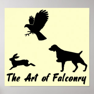 Bretagne Spaniel und Falconry Poster