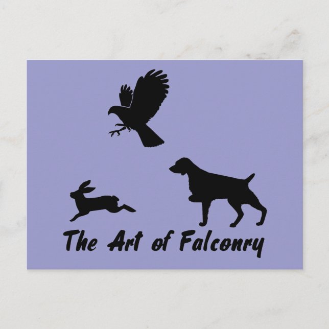 Bretagne Spaniel und Falconry Postkarte (Vorderseite)