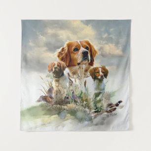 Bretagne-Spaniels, Französische Bretagne, Vogelhun Wandteppich