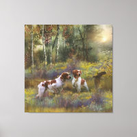 Bretagne-Spaniels, Holzjagd, Kunst