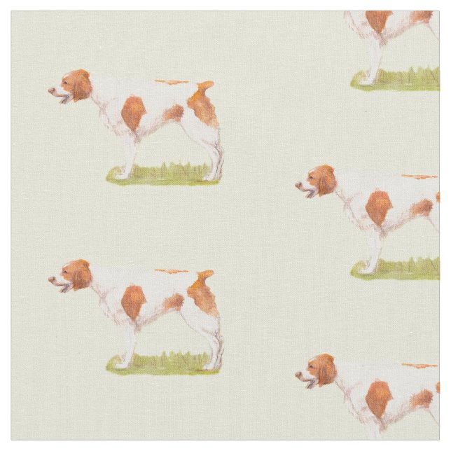 Bretagne Spanisch Hund Kunstwerk Stoff (Nahaufnahme)