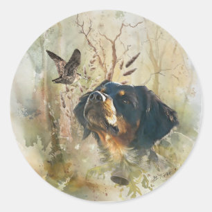 Bretagne Spanisch und Holzcock Runder Aufkleber