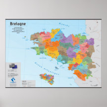 Bretagne, Verwaltungskarte 2020