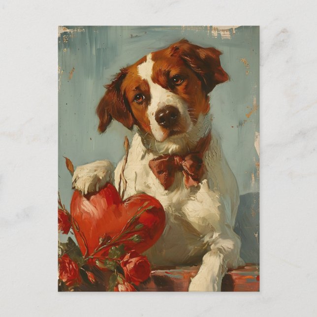 Bretagne Vintag Valentinstag Postkarte (Vorderseite)